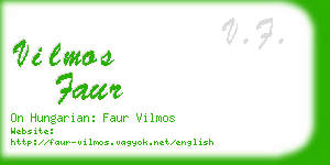 vilmos faur business card